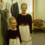 Brittany and Sydney ready for the wedding to start.